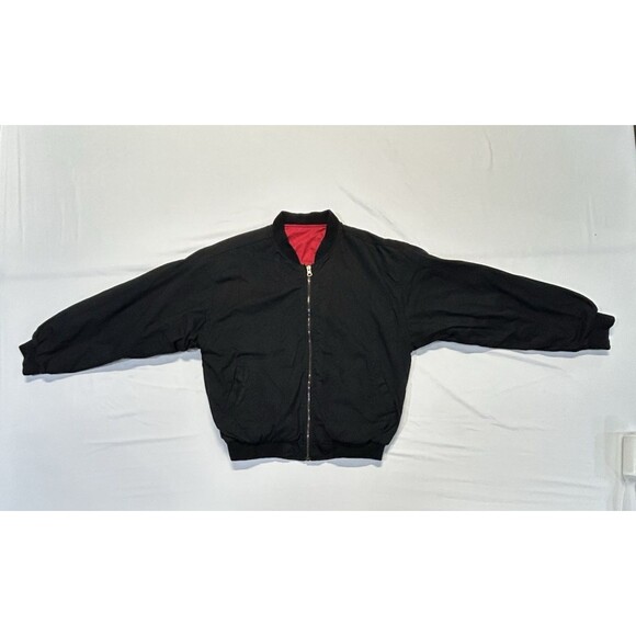 Vintage 90`s Marlboro Jacket Mens Medium Black/Red Reversible Bomber B13 - Picture 6 of 10